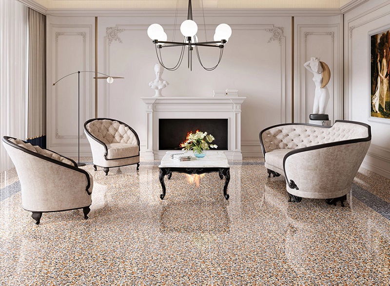 gạch giả đá hoa cương 60x60 màu vàng