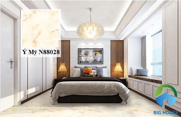 Mẫu gạch trang trí Ý Mỹ N88028 dành cho không gian phòng ngủ có diện tích rộng 