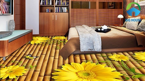 mẫu gạch lát 3d phòng ngủ