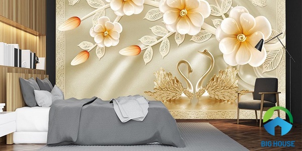 gạch ốp tường 3d phòng ngủ