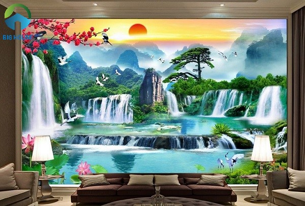 tranh gạch 3d sơn thủy hữu tình 2