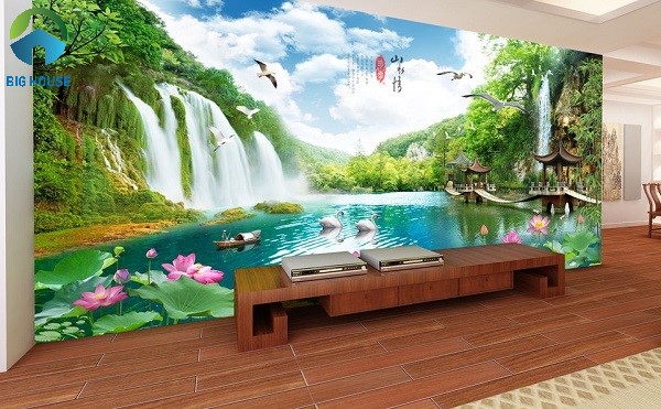 tranh gạch 3d sơn thủy hữu tình 5