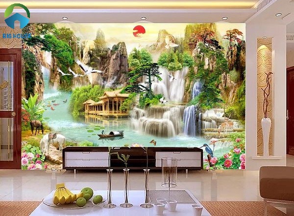 tranh gạch 3d sơn thủy hữu tình