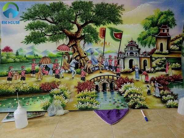 tranh gạch 3d vinh quy bái tổ 3